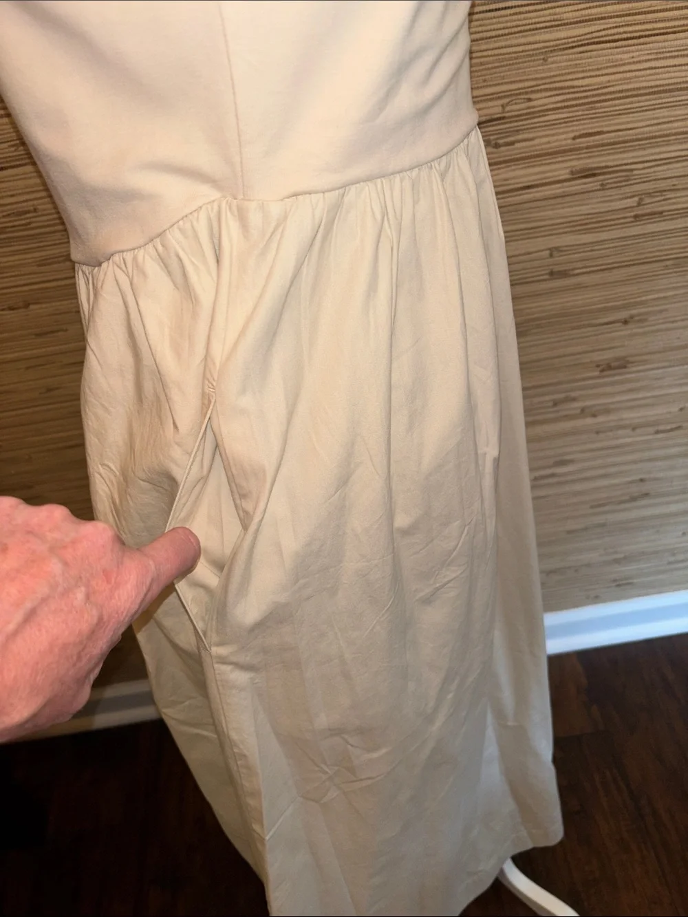 J. Crew medium Sleeveless Cream Maxi Dress with High Neck & pockets nwt!